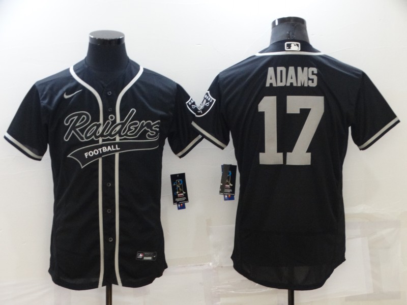 Men's Las Vegas Raiders #17 Davante Adams Black Flex Base Stitched Jersey